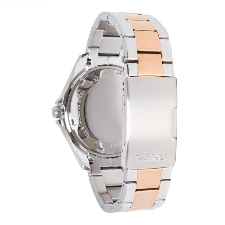 Fossil Riley Multifunction Rose Gold Dial Two Tone Steel Strap Watch for Women - ES4145