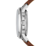 Fossil Grant Twist Multi-Function White Dial Brown Leather Strap Watch for Men - ME1144