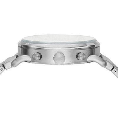 Fossil The Commuter Black Dial Silver Steel Strap Watch for Men - FS5399