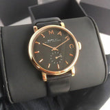 Marc Jacobs Baker Black Dial Black Leather Strap Watch for Women - MBM8633