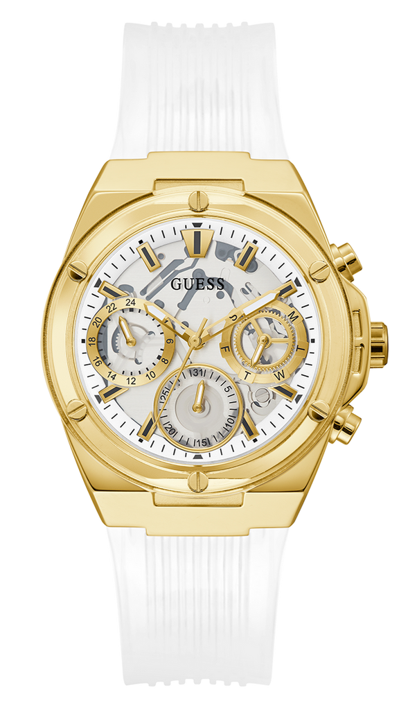 Guess Athena White Dial White Rubber Strap Watch for Women - GW0409L2