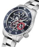 Guess Axle Multifunction Black Dial Silver Steel Strap Watch For Men - GW0488G1