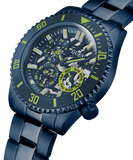 Guess Axle Multifunction Navy Blue Dial Blue Steel Strap Watch For Men - GW0488G4