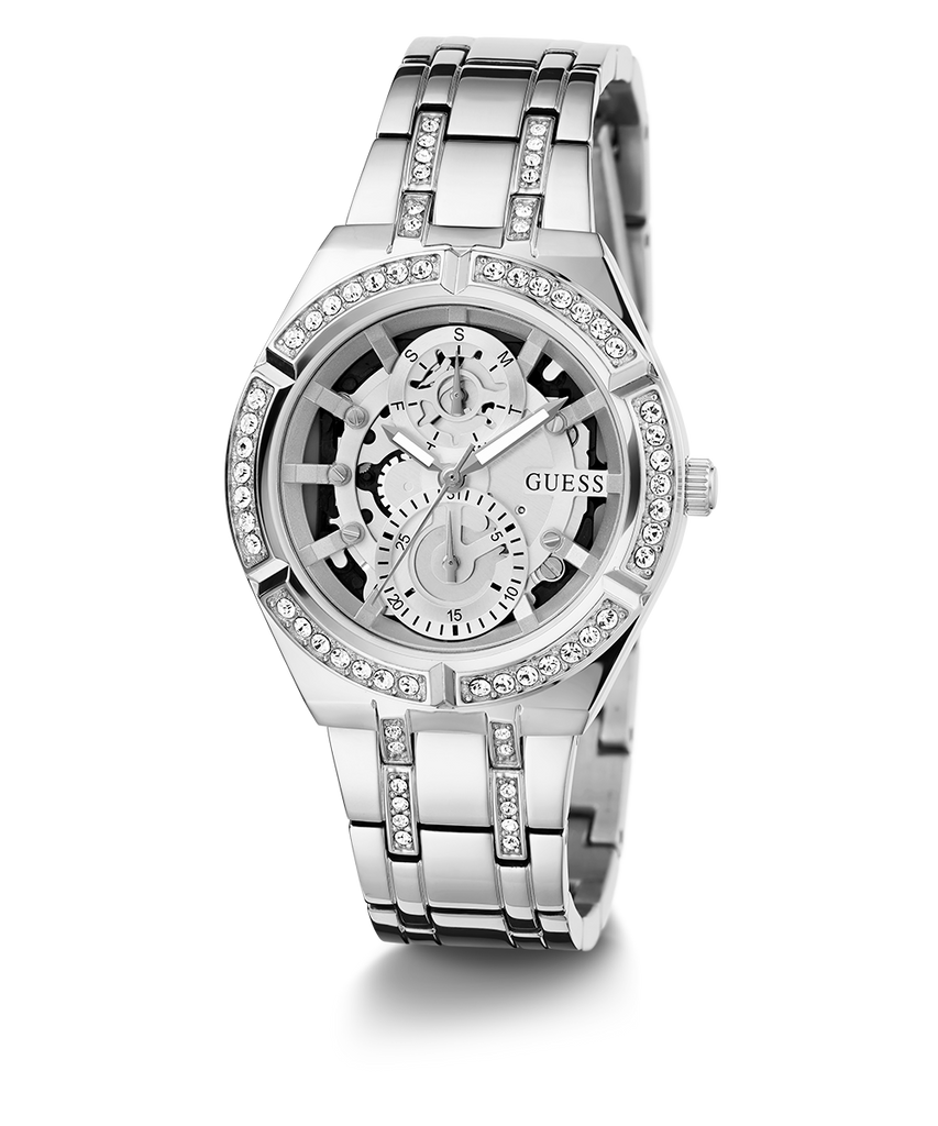 Guess Allara Quartz Silver Dial Silver Steel Strap Watch For Women - GW0604L1
