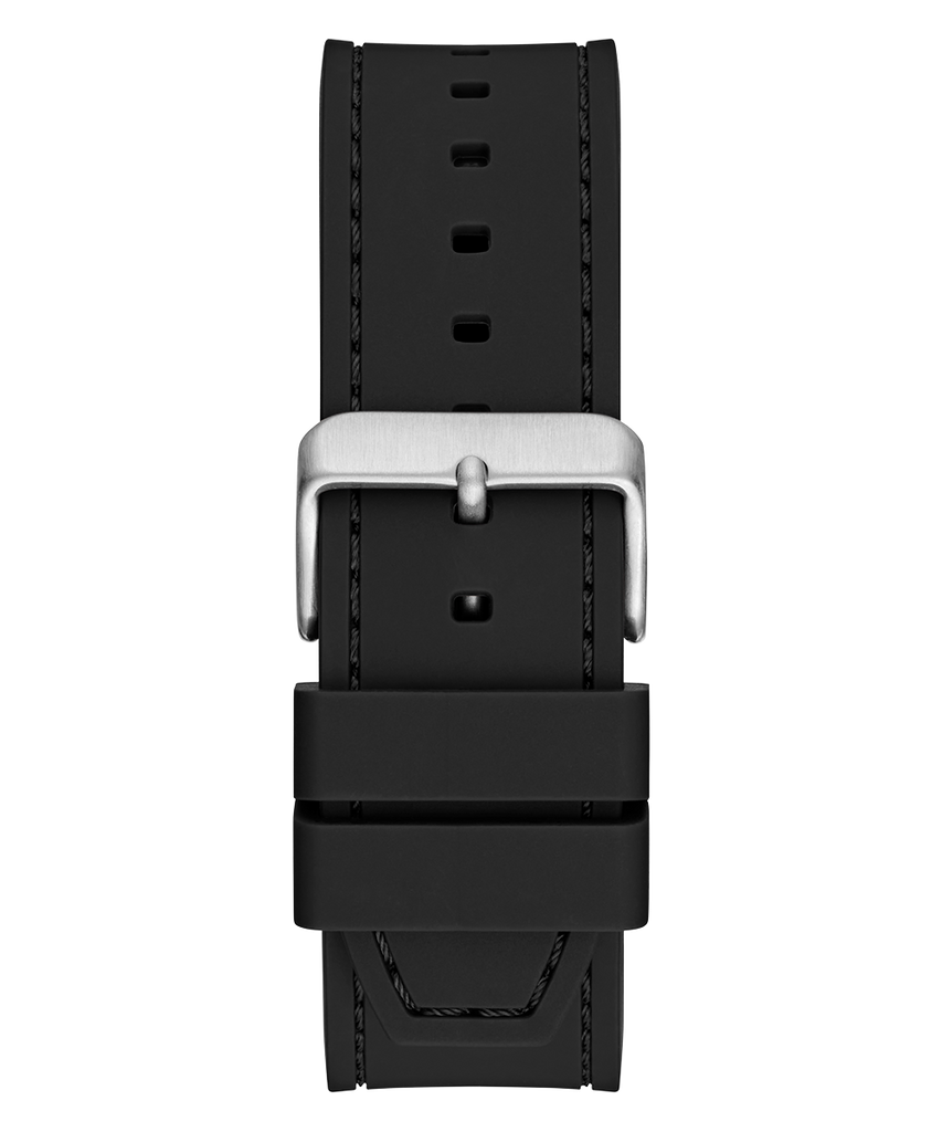 Guess Baguette Crystals Black Dial Black Silicone Strap Watch For Men - GW0208G1