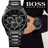 Hugo Boss Onyx Black Dial Black Steel Strap Watch for Men - 1513365