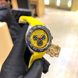 Tag Heuer Formula 1 Chronograph 41mm Yellow Dial Yellow Rubber Strap Watch for Men - CAZ101AM.FT8054