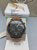 Fossil FS5512 men's watch with box, brown leather strap, new -...