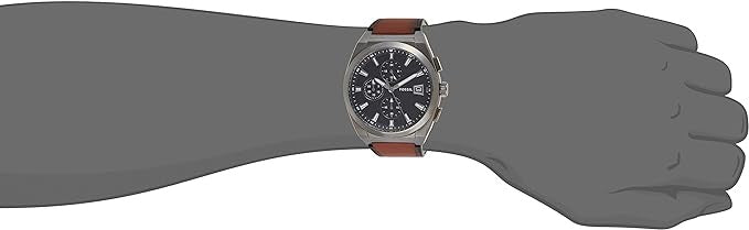 JYabt11 Watch on wrist with brown strap.
