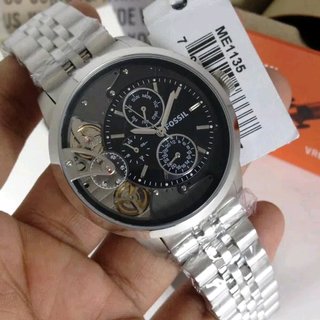 Fossil Townsman Multifunction Black Dial Silver Steel Strap Watch for Men - ME1135