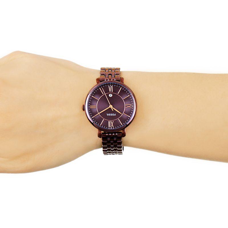 Fossil Jacqueline Brown Dial Brown Steel Strap Watch for Women - ES4100