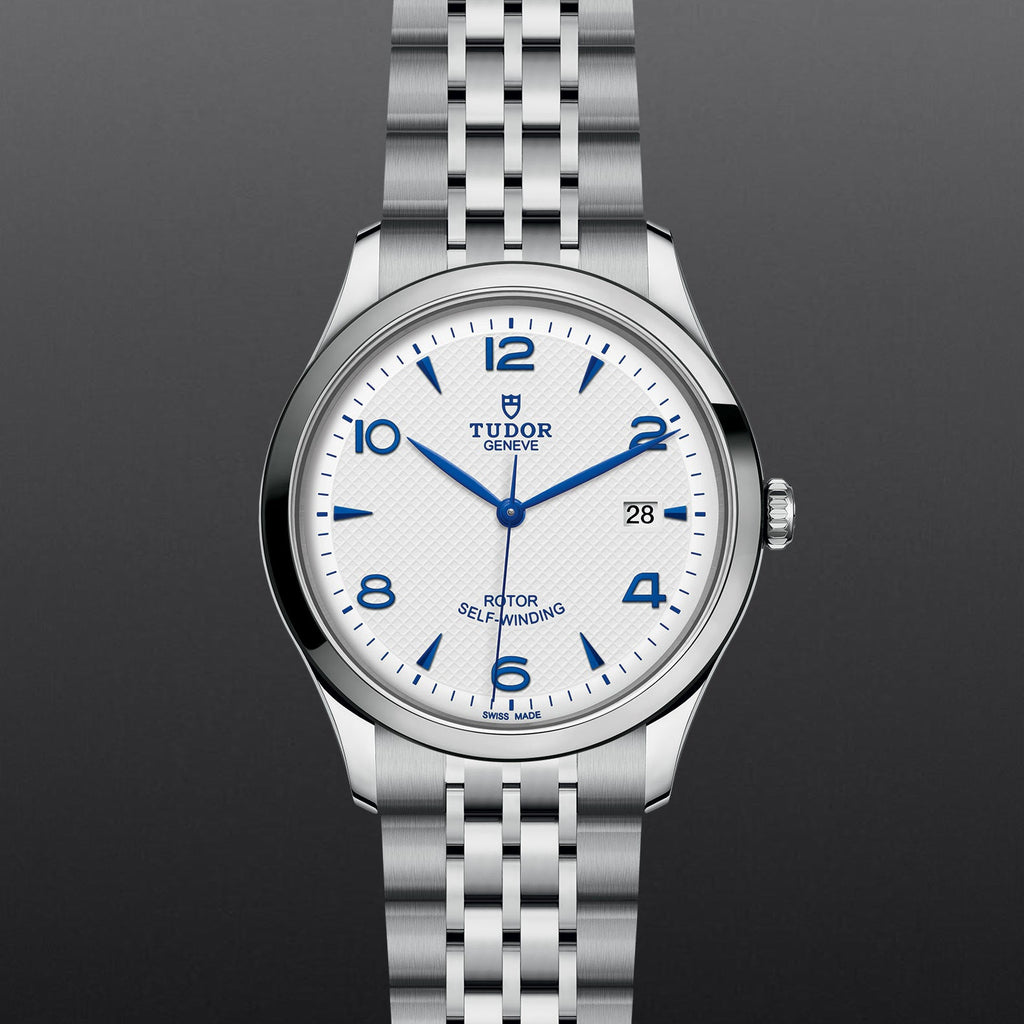 Tudor watch M91650-0005 with white dial and blue accents