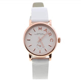 Marc Jacobs Baker White Dial White Leather Strap Watch for Women - MBM1284