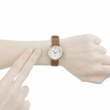 Marc Jacobs Baker White Dial Brown Leather Strap Watch for Women - MBM1317