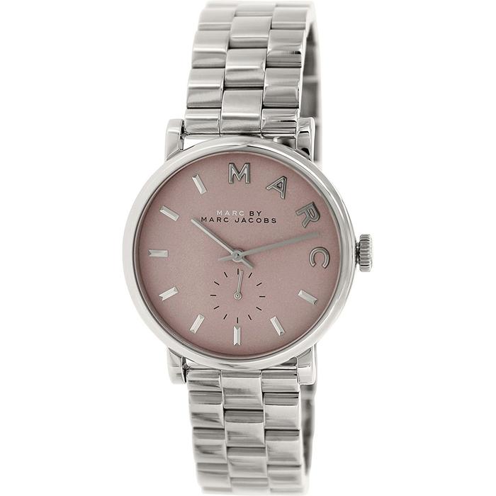 Marc Jacobs Baker Pink Dial Silver Steel Strap Watch for Women - MBM3280