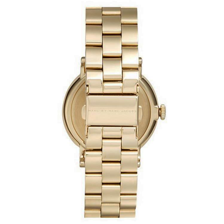 Marc Jacobs Baker Green Dial Gold Steel Strap Watch for Women - MBM3245