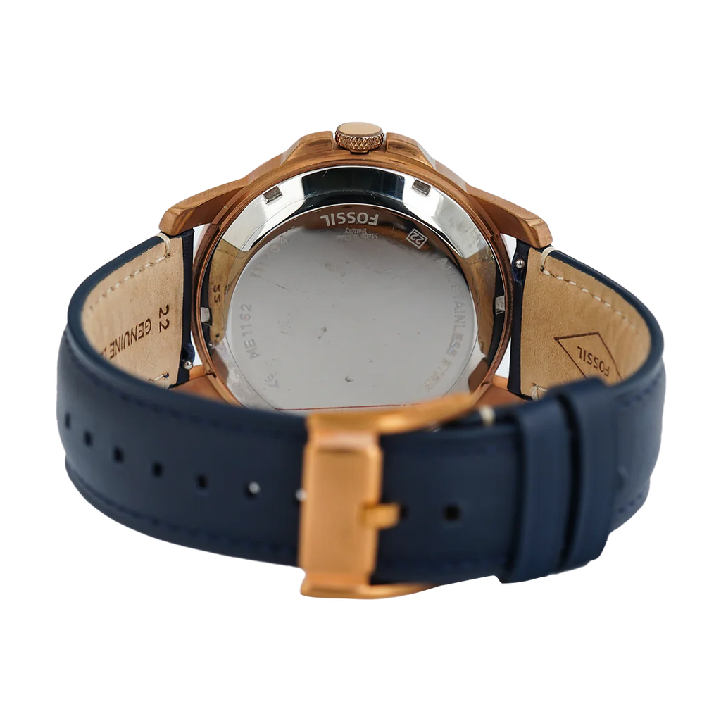 Fossil Grant Twist Multifunction Blue Dial Blue Leather Strap Watch for Men - ME1162