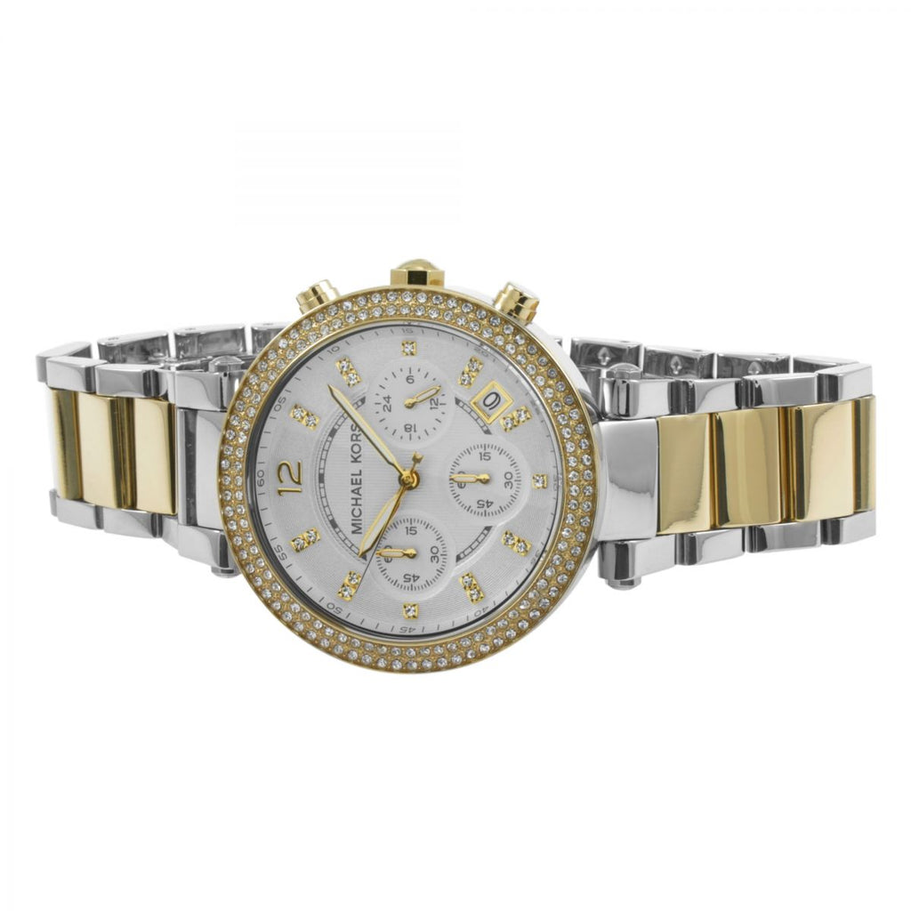 Michael Kors Parker White Dial Two Tone Steel Strap Watch for Women - MK5626