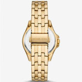 Michael Kors Mini Pilot Quartz Gold Dial Gold Steel Strap Watch For Women - MK7366