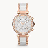 Michael Kors Parker White Dial Two Tone Steel Strap Watch for Women - MK5774