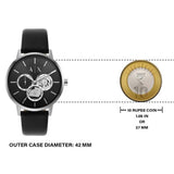 AX watch with black strap and 10 rupee coin comparison