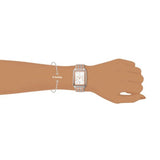 Rose gold wristwatch on wrist, MP000000014383847