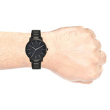 Black watch on wrist