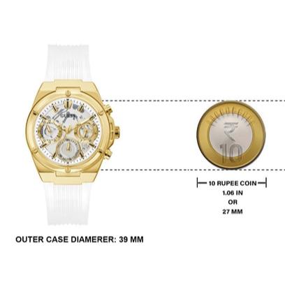 Guess Athena White Dial White Rubber Strap Watch for Women - GW0409L2