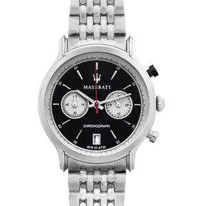 Maserati Legend Chronograph Black Dial Stainless Steel Watch For Men - R8873638001