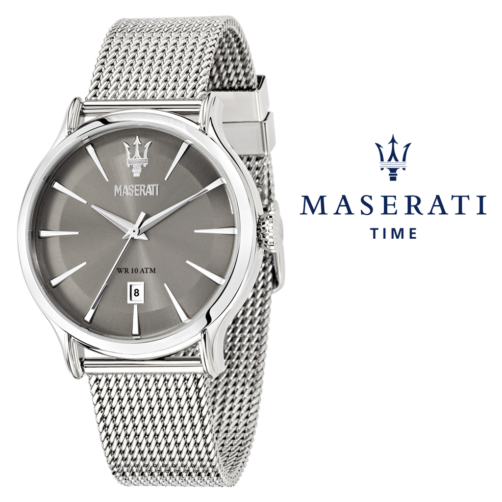 Maserati Epoca Grey Dial Grey Mesh Bracelet Watch For Men - R8853118002