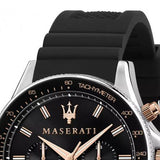 Maserati SFIDA 44mm Black Silicon Chronograph Watch For Men - R8871640002