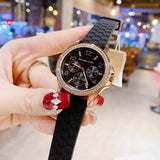 Michael Kors Mini Pilot Black Dial Black Silicone Strap Watch For Women - MK7373