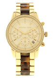 Michael Kors Ritz Gold Dial Two Tone Steel Strap Watch for Women - MK6322