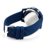 Blue watch with strap detail