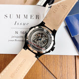 Maserati Automatic Skeleton Black Dial Black Leather Strap Watch For Men - R8821108021