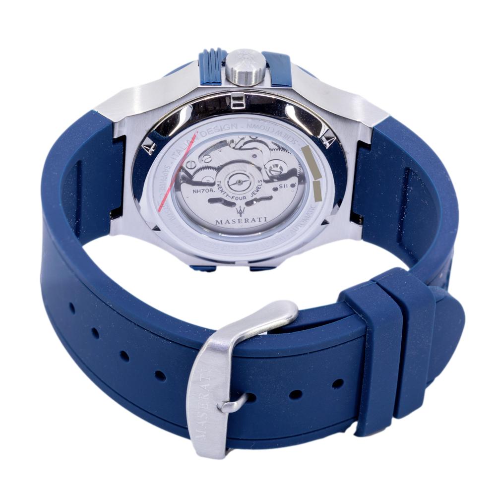 Maserati Potenza 42mm Blue Dial Automatic Silicone Strap Watch For Men - R8821108028