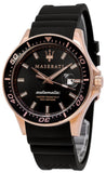 Maserati SFIDA Automatic Black Dial Black Rubber Strap Watch For Men - R8821140001