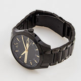 Armani Exchange Hampton Chronograph Black Dial Black Steel Strap Watch For Men - AX2413