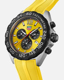 Tag Heuer Formula 1 Chronograph Yellow Dial Yellow Rubber Strap Watch for Men - CAZ101AM.FT8054