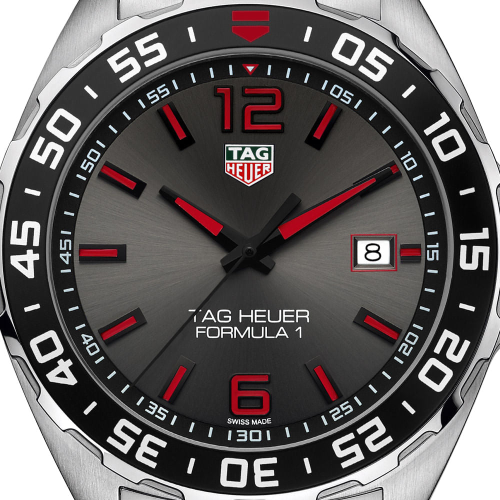 Tag Heuer Formula 1 Quartz Anthracite Dial Silver Steel Strap Watch for Men - WAZ1018.BA0842