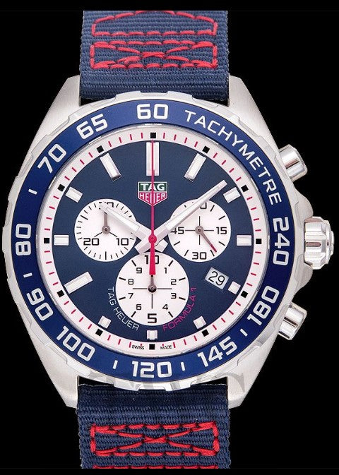 Tag Heuer Formula 1 Redbull Edition Chronograph Blue Dial Blue NATO Strap Watch for Men - CAZ1018.FC8213