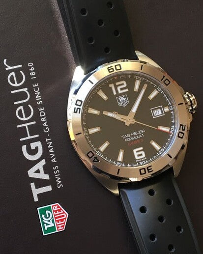Tag Heuer Formula 1 Automatic Black Dial Black Rubber Strap Watch for Men - WAZ2113.FT8023