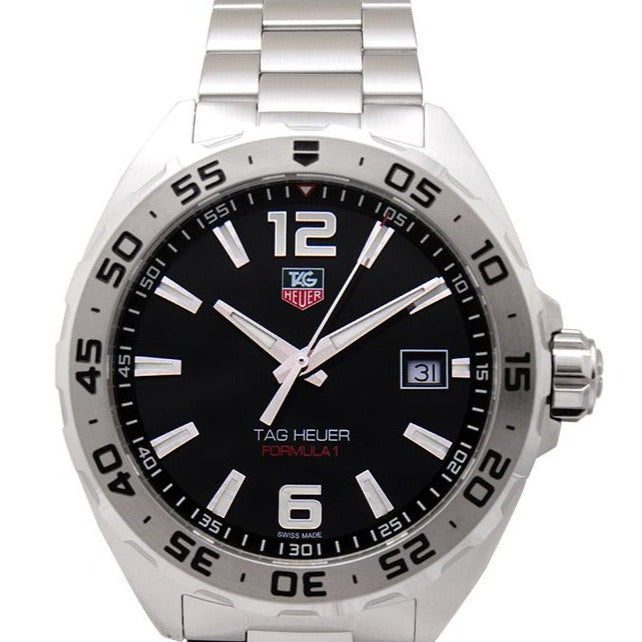 Tag Heuer Formula 1 Stainless Steel 41mm Black Dial Silver Steel Strap Watch for Men - WAZ1112.BA0875