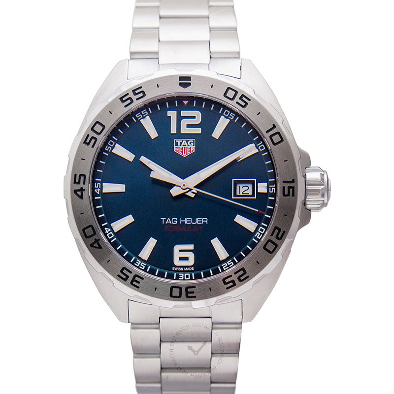Tag Heuer Formula 1 Blue Dial Silver Steel Strap Watch for Men - WAZ1118.BA0875
