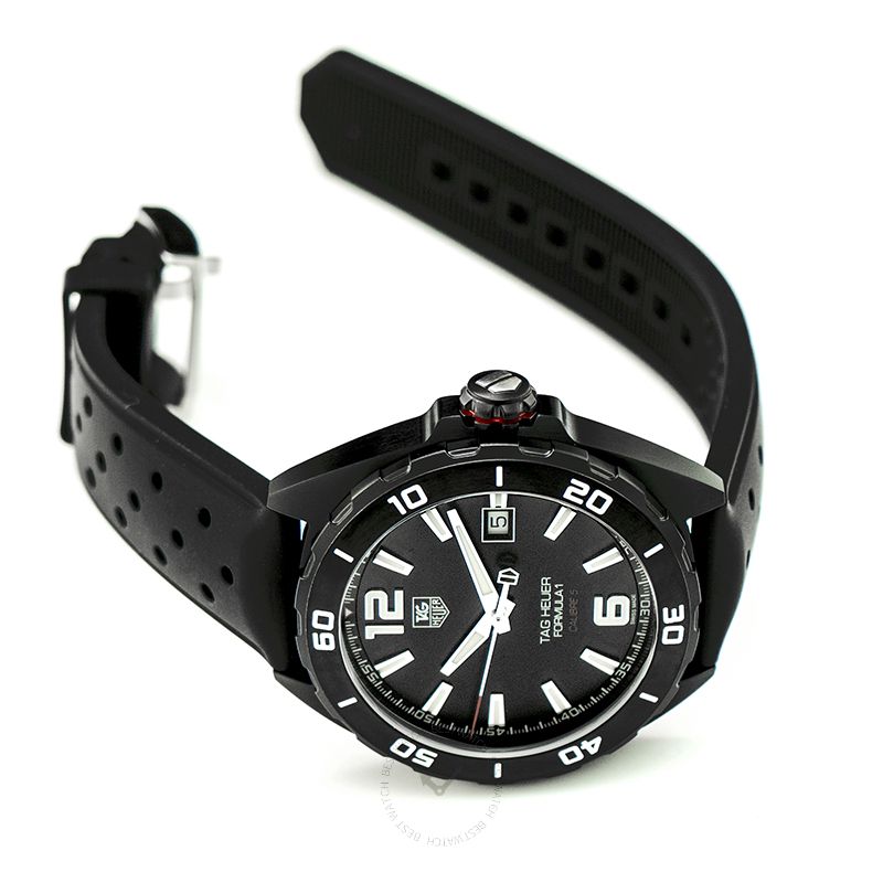 Tag Heuer Formula 1 Automatic Black Dial Black Rubber Strap Watch for Men - WAZ2115.FT8023