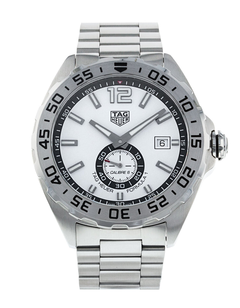 Tag Heuer Formula 1 Calibre 6 Automatic White Dial Silver Steel Strap Watch for Men - WAZ2013.BA0842