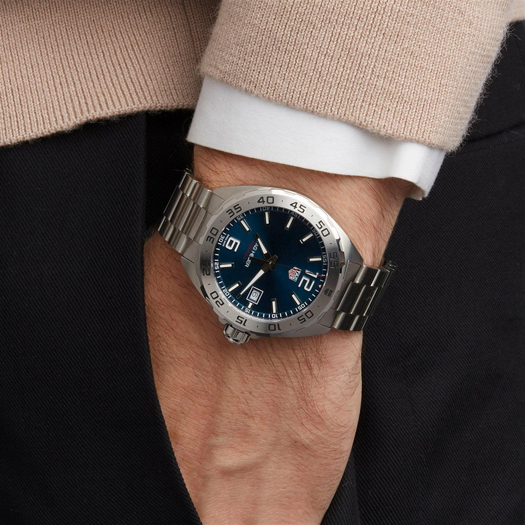 Tag Heuer Formula 1 Blue Dial Silver Steel Strap Watch for Men - WAZ1118.BA0875