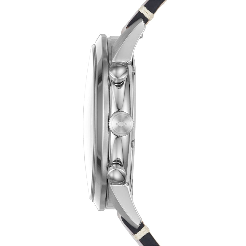 Fossil Townsman Chronograph Blue Dial Brown Leather Strap Watch for Men - FS5279