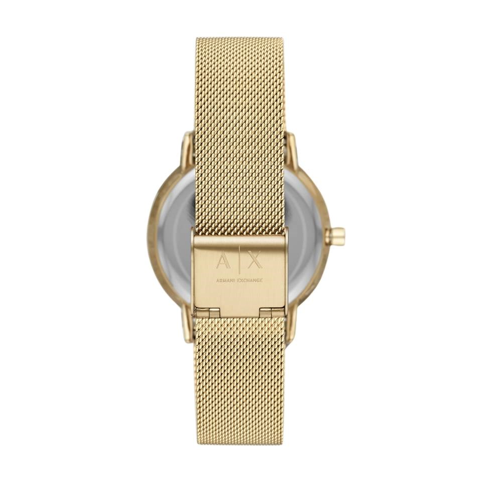 AX W62113_L_2 Gold Mesh Watch Back