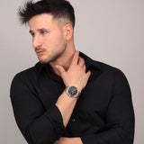 Maserati Competizione Chronograph Blue Dial Gold Steel Strap Watch For Men - R8853100026